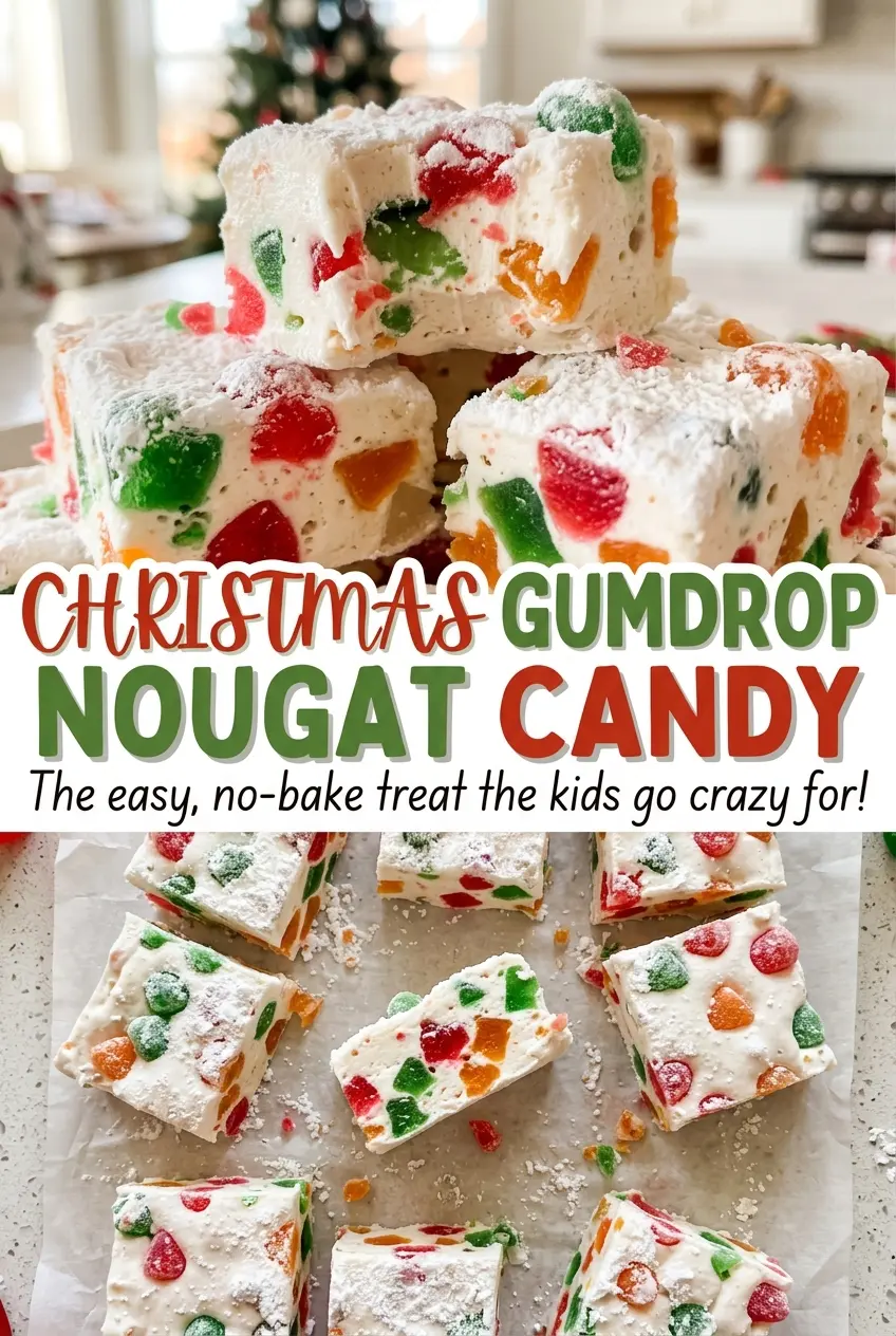 Christmas Gumdrop Nougat Candy festive fruit bites