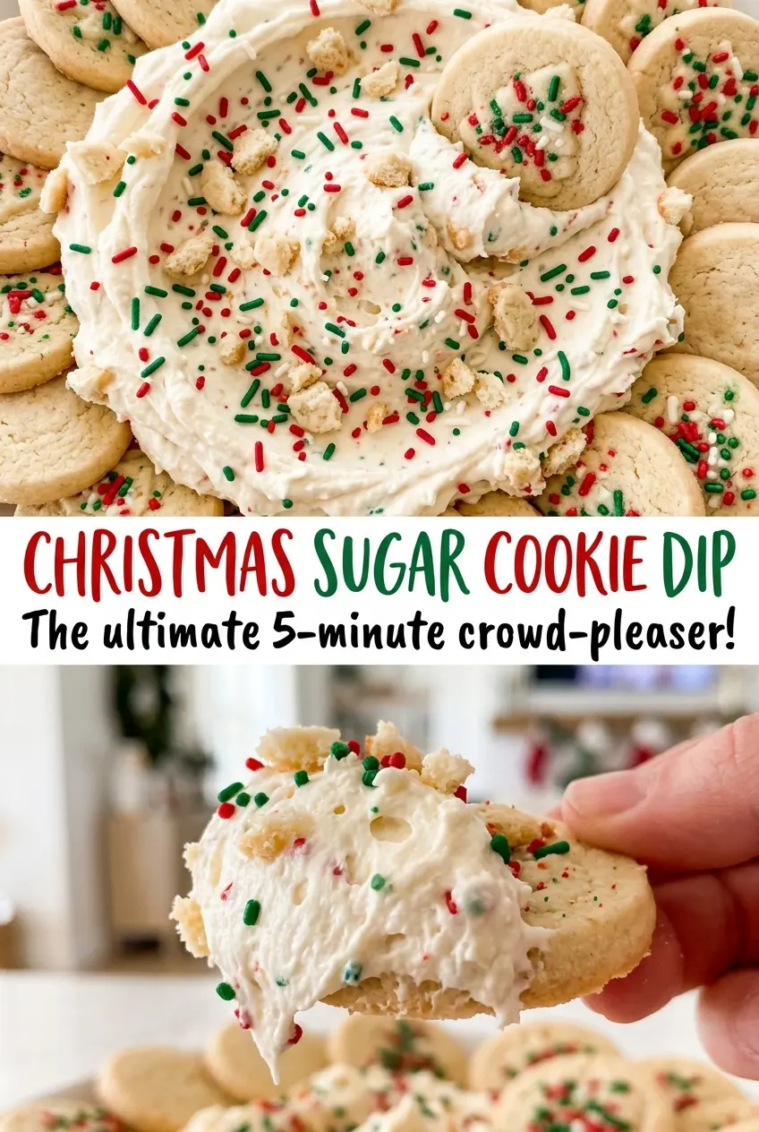 Christmas Sugar Cookie Dip creamy colorful chilled