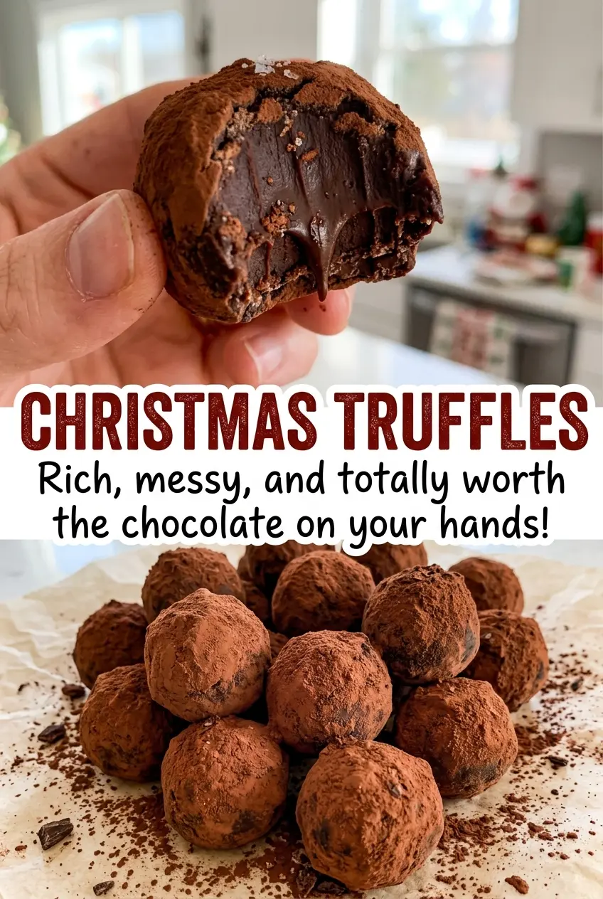 Christmas truffles cocoa-dusted ganache bites