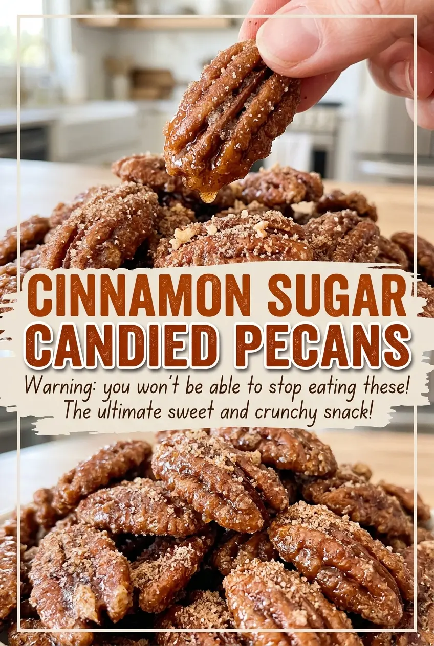 Cinnamon Sugar Candied Pecans crunchy, cinnamon-dusted