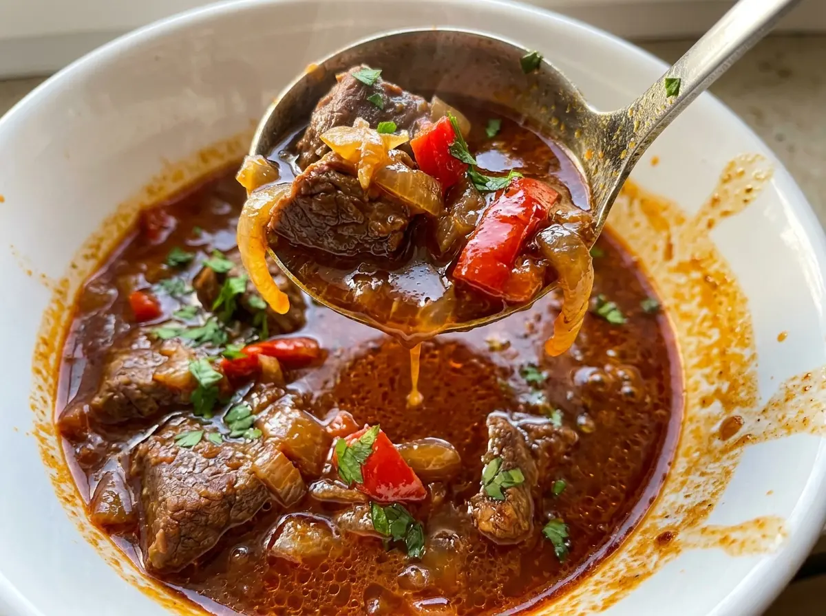 Classic German Goulash tender paprika beef