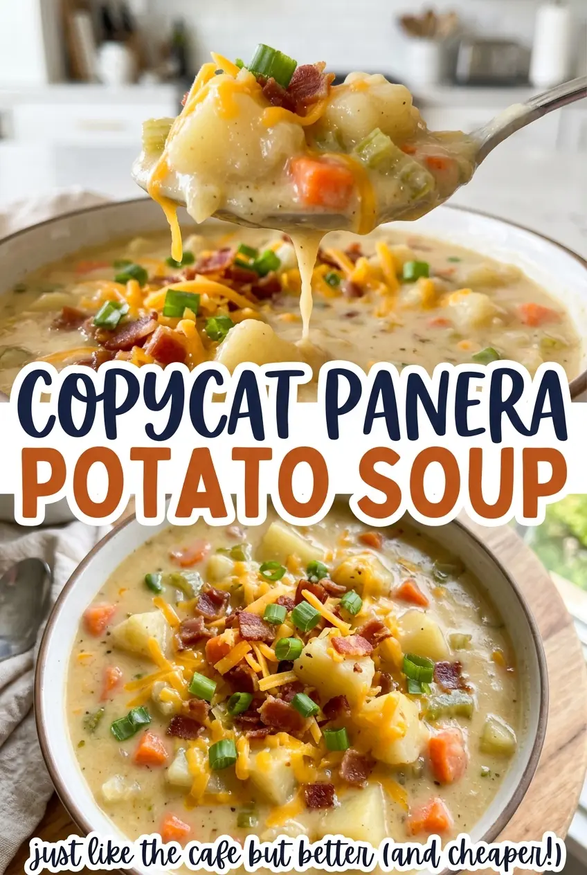 Copycat Panera Potato Soup bacon cheddar topping