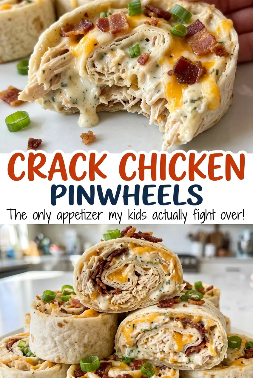 Crack Chicken Pinwheels bacon cheddar