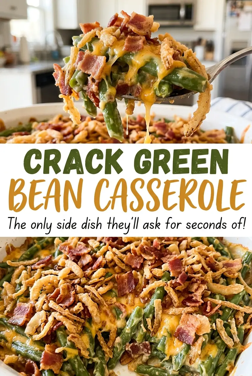 Crack Green Bean Casserole golden crunchy topping