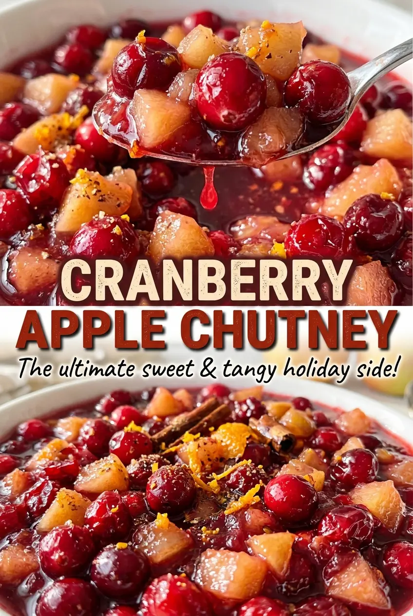 Cranberry Apple Chutney glossy ruby berries