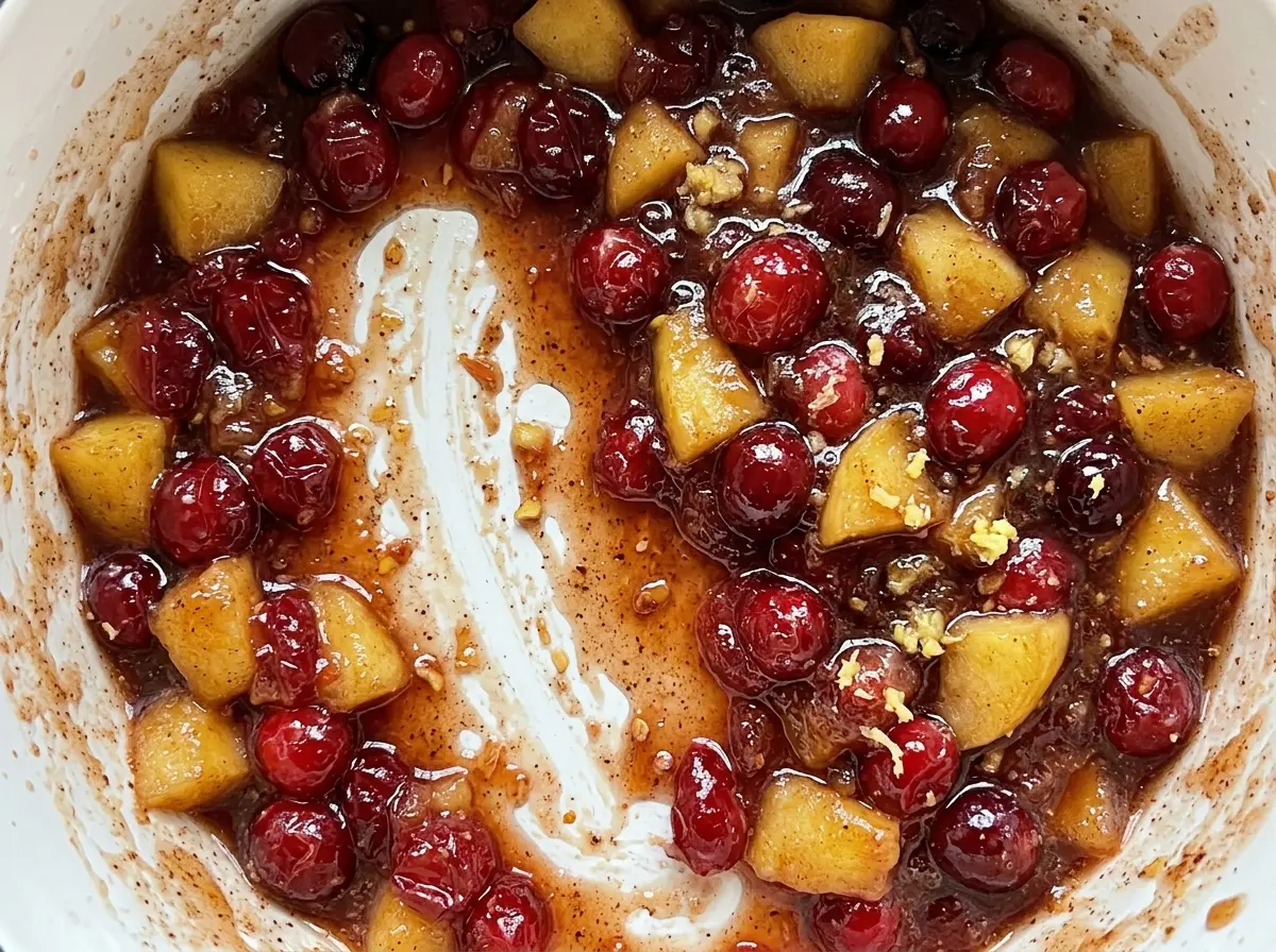 Cranberry Apple Chutney glossy ruby berries