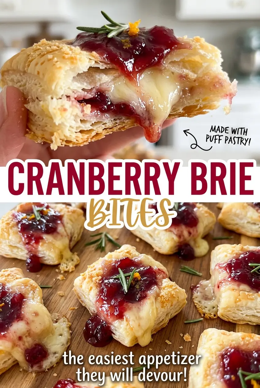 Cranberry Brie Bites with warm cheesy centers