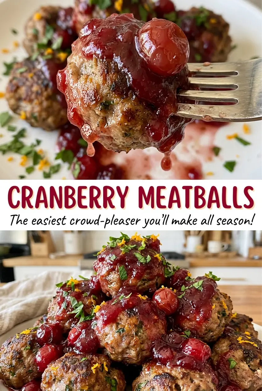 Cranberry meatballs tender glazed one-inch bites
