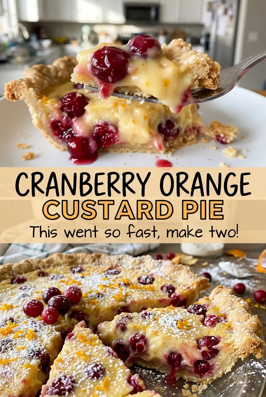 Cranberry Orange Custard Pie creamy custard filling