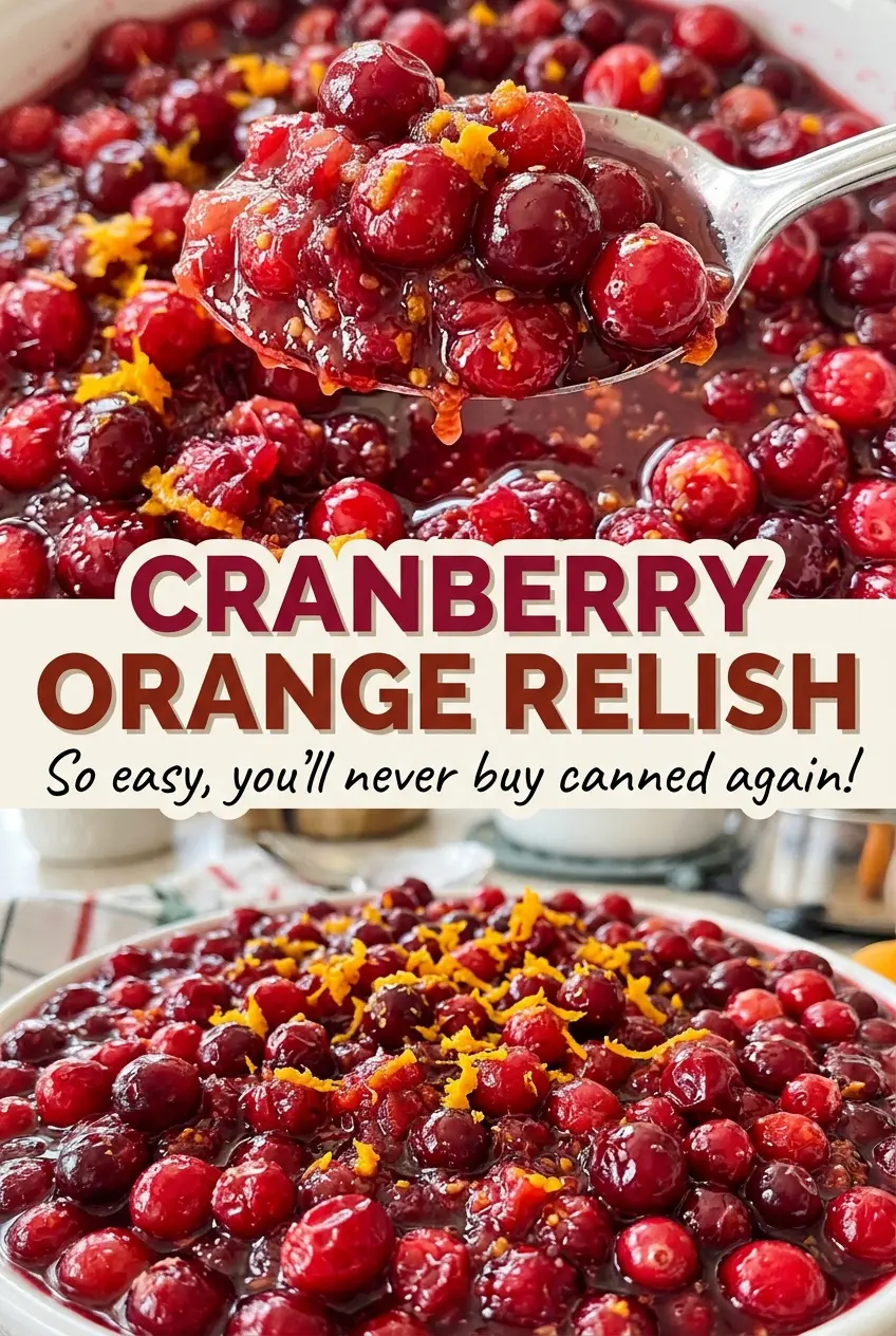 Cranberry Orange Relish chilled citrus-flecked