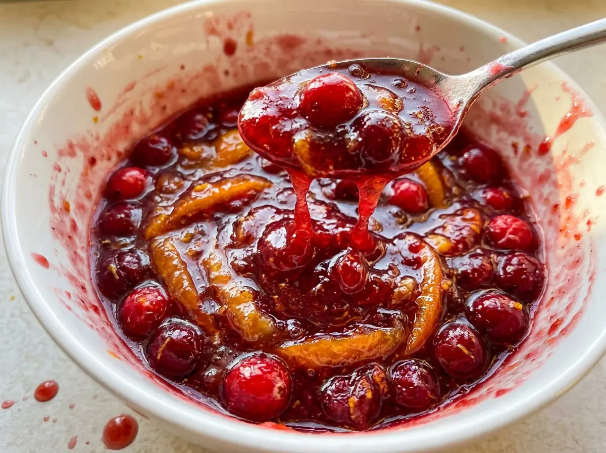 Cranberry Sauce with Orange Marmalade ruby glossy sauce