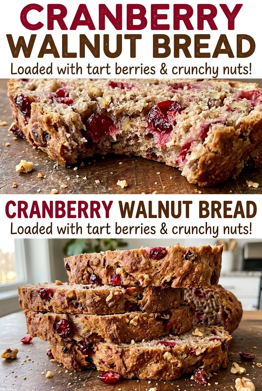 Cranberry walnut bread, orange-scented and tender