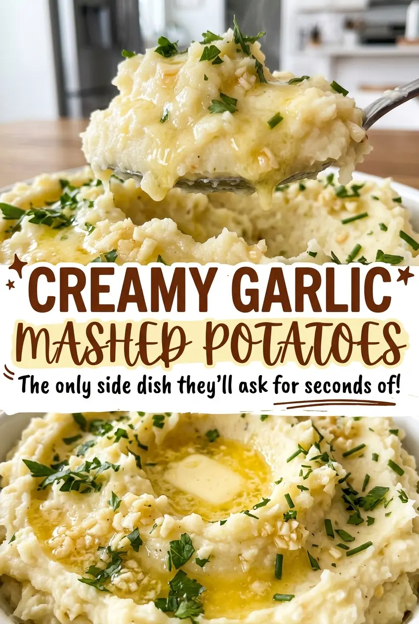 Creamy Garlic Mashed Potatoes, fluffy and rich