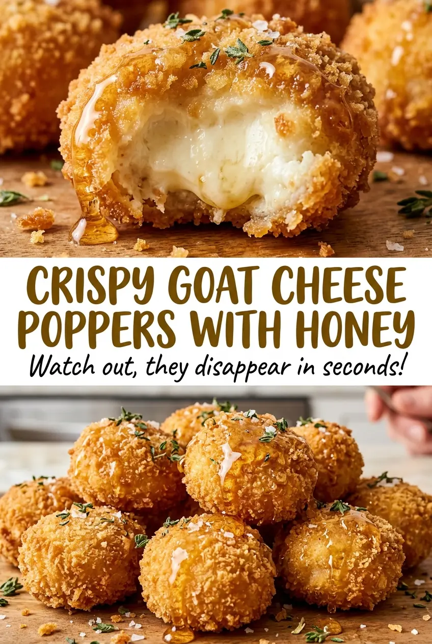 Crispy goat cheese poppers with honey, crunchy golden bites