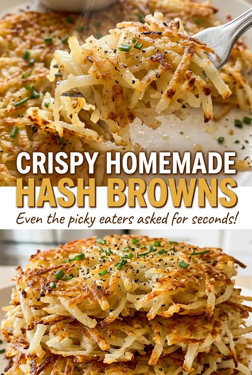 Crispy homemade hash browns, golden skillet wedges