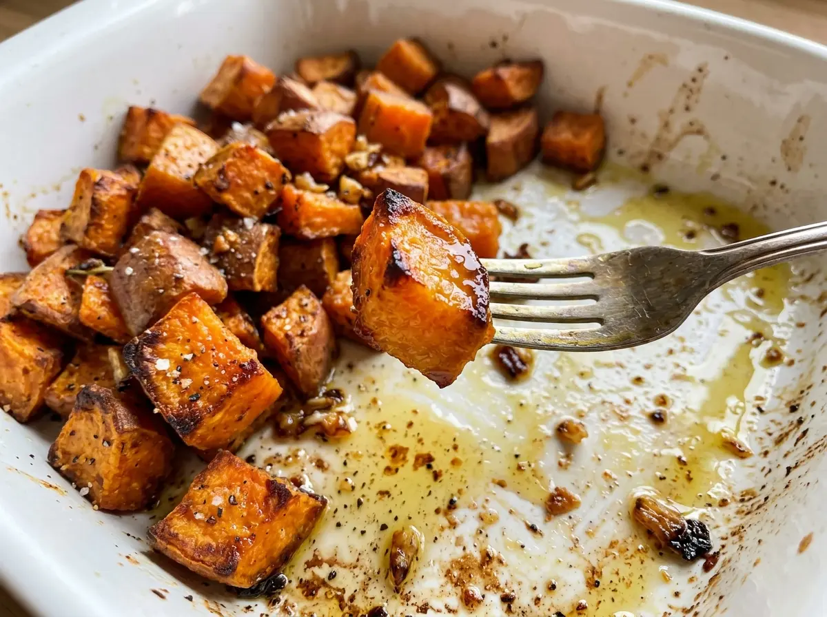 Crispy Roasted Sweet Potatoes with golden edges