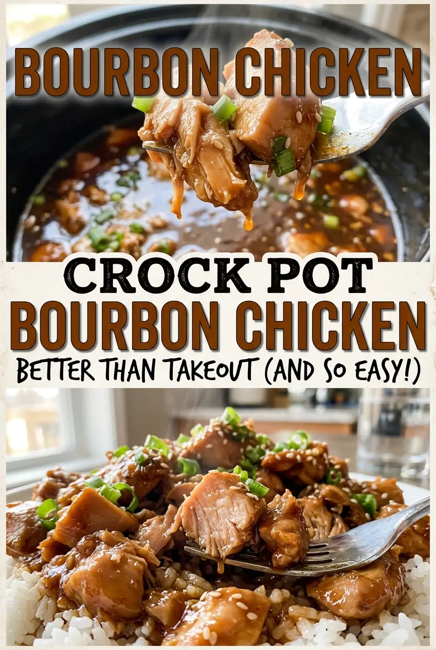Crock Pot Bourbon Chicken tender glazed chicken