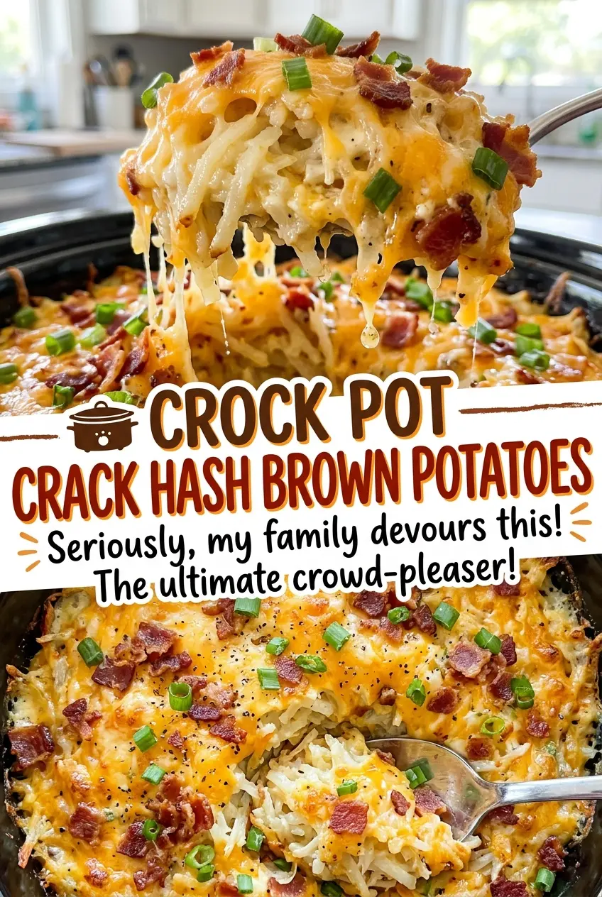 Crock Pot Crack Hash Brown Potatoes creamy bacon
