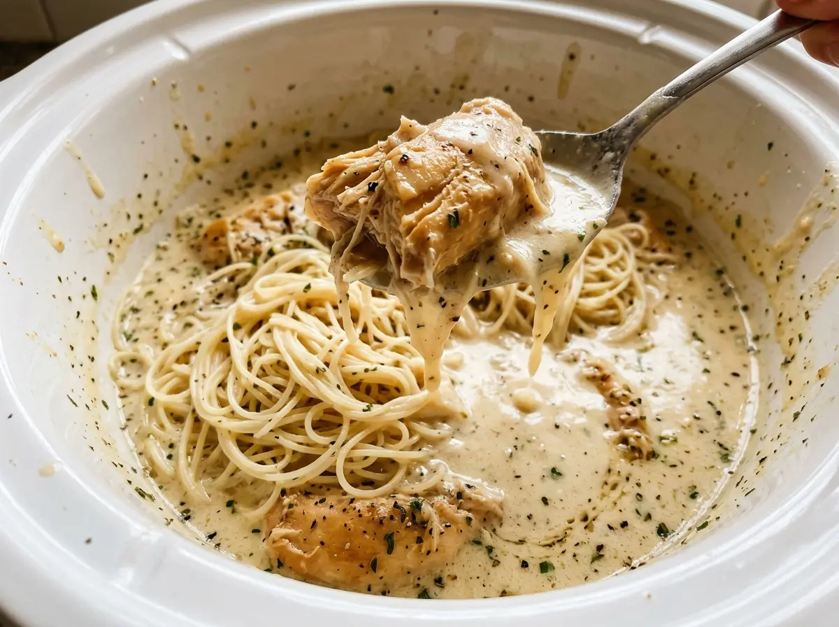 Crockpot Angel Chicken creamy Italian sauce