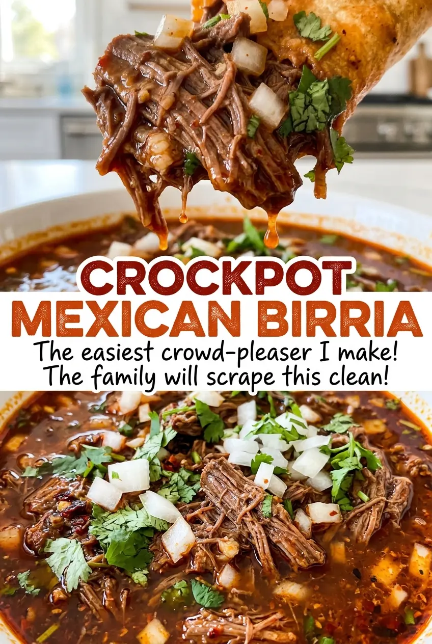 Crockpot Mexican Birria tender shredded beef