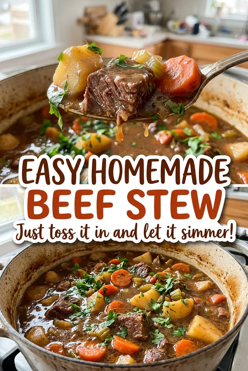 Easy Homemade Beef Stew, tender and hearty