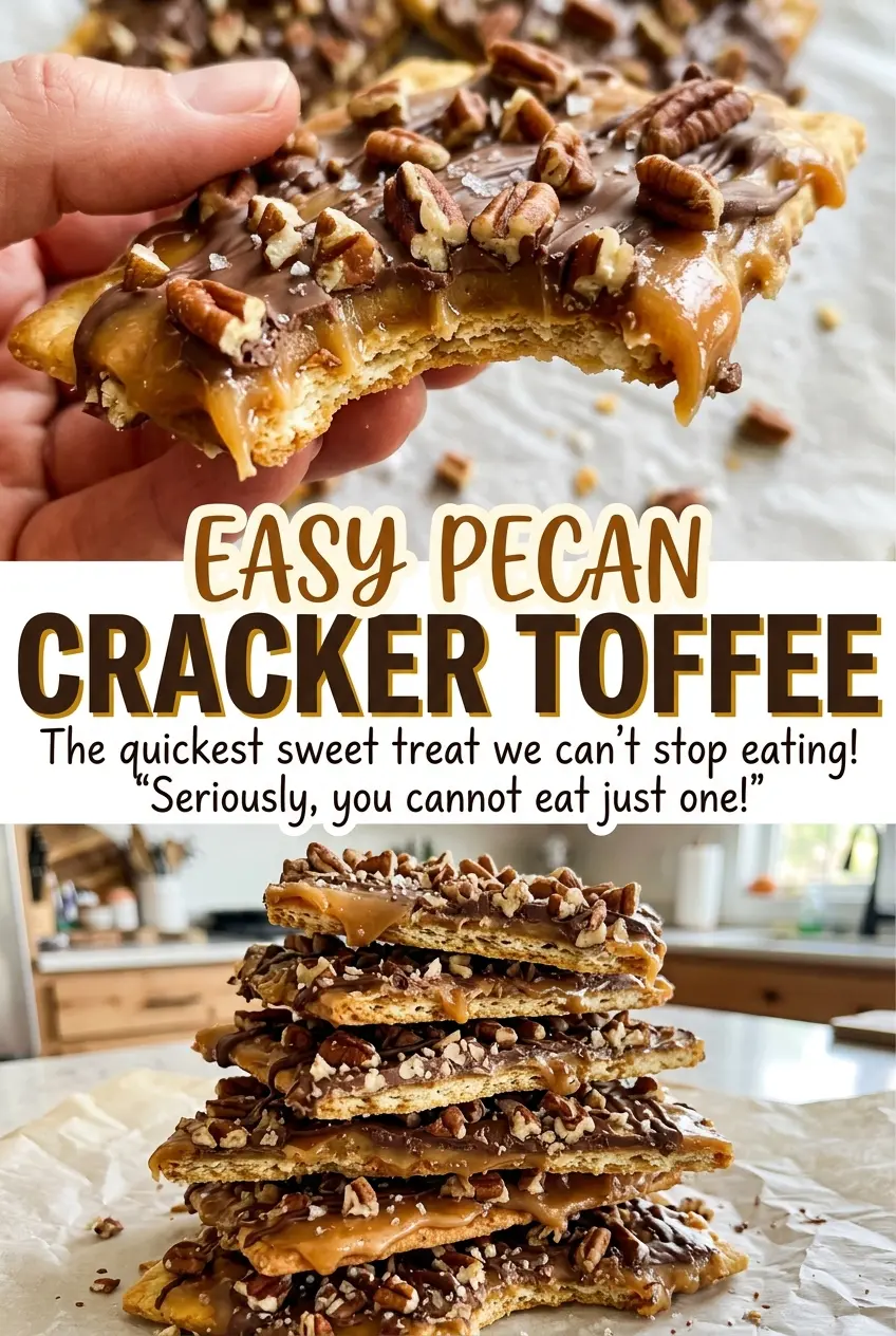 Easy Pecan Cracker Toffee crisp layered squares