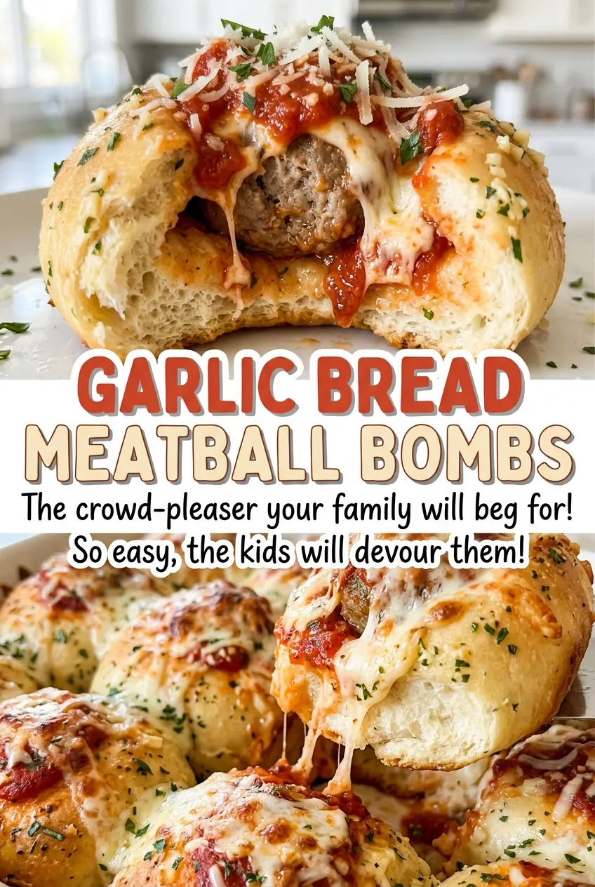 Garlic Bread Meatball Bombs buttery parsley tops
