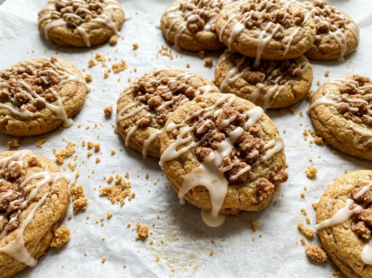Gilmore Girls Coffee Cake Cookies with cinnamon streusel glaze