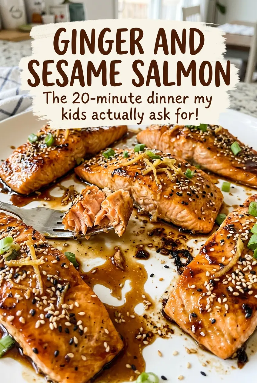 Ginger and Sesame Salmon glazed ginger sesame