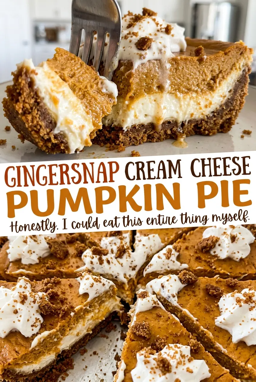Gingersnap Cream Cheese Pumpkin Pie spiced filling