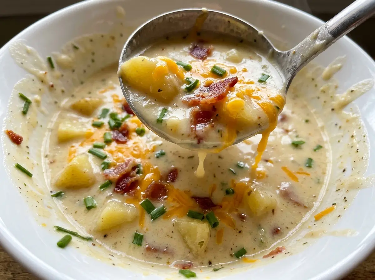 Gluten-Free Potato Soup creamy rustic bowl