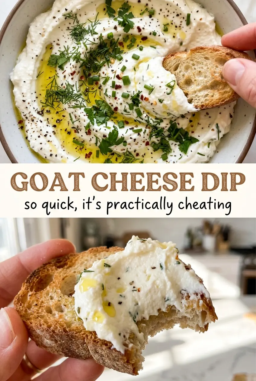 Goat cheese dip smooth, fresh herbs