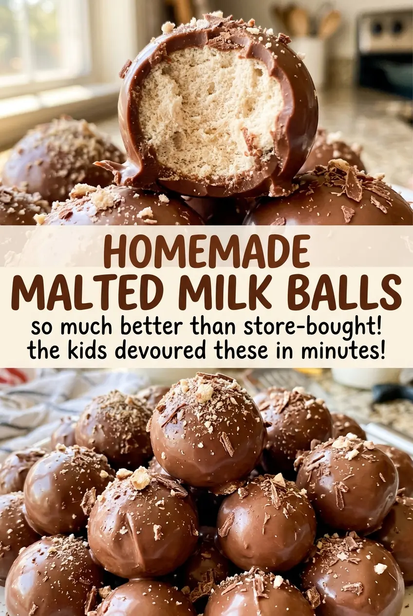 Homemade Malted Milk Balls crisp rice centers