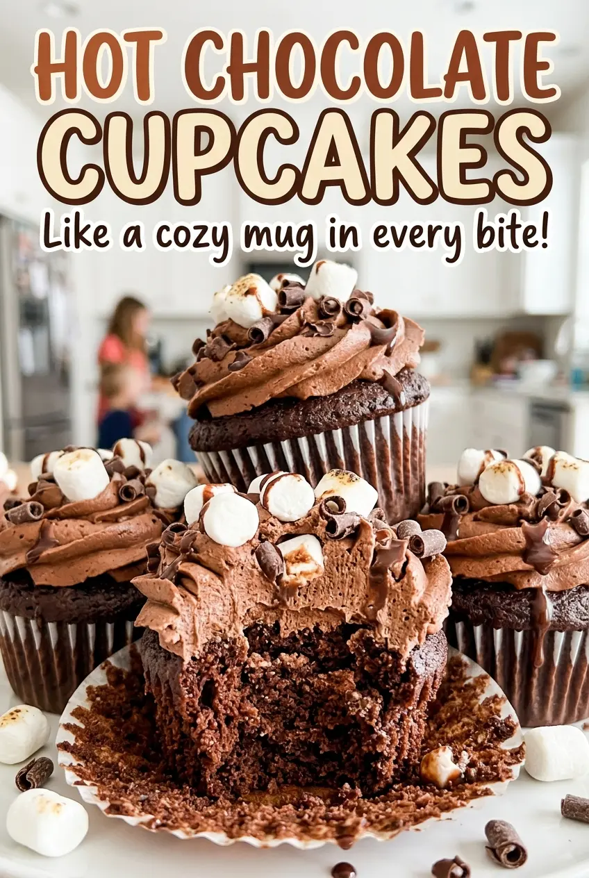Hot Chocolate Cupcakes soft cocoa crumb