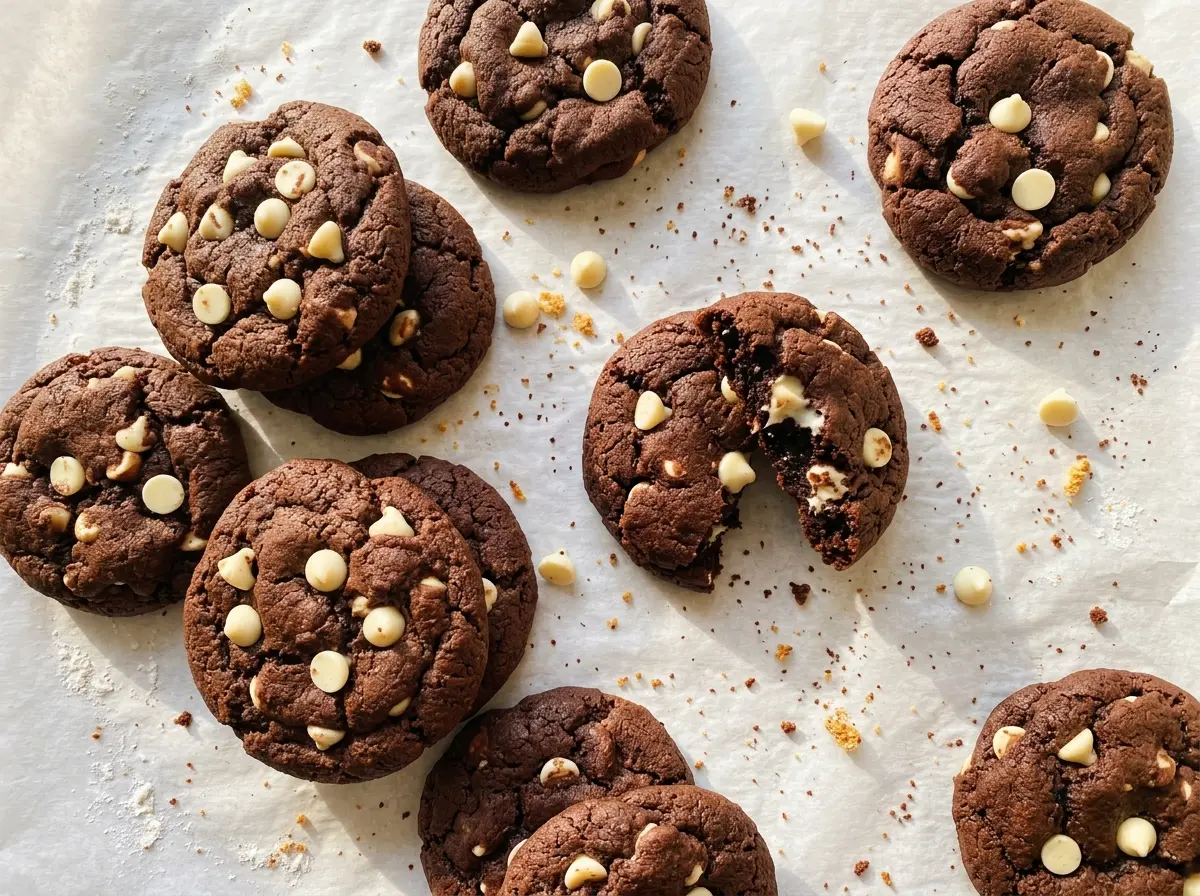 Inside Out Chocolate Chip Cookies fudgy cocoa white chocolate