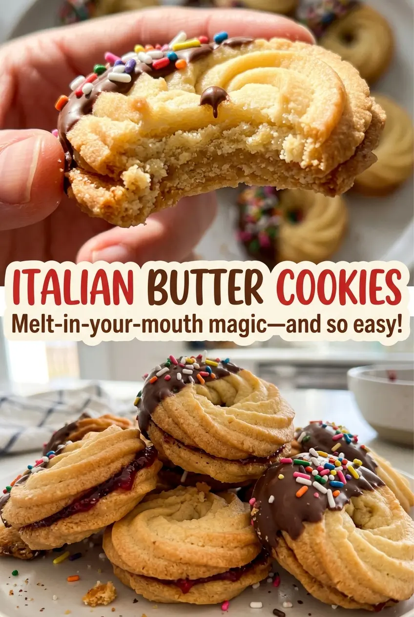 Italian butter cookies delicate piped rosettes