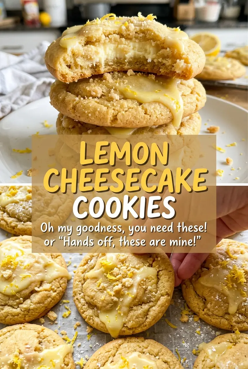 Lemon Cheesecake Cookies with creamy centers