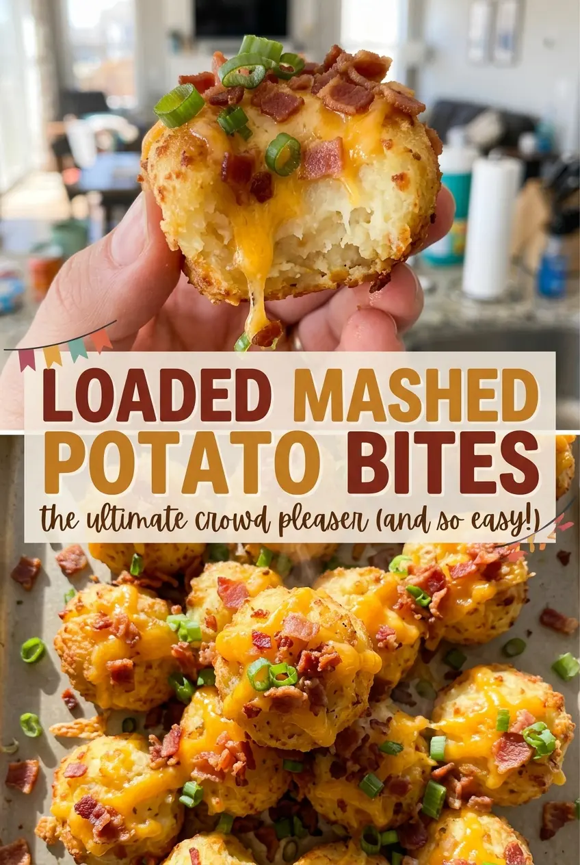 Loaded mashed potato bites with crisp bacon