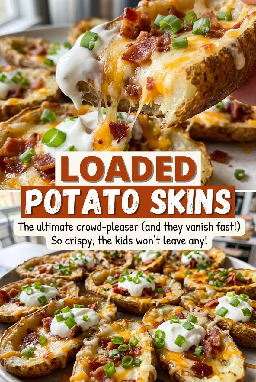 Loaded Potato Skins with crisp golden edges