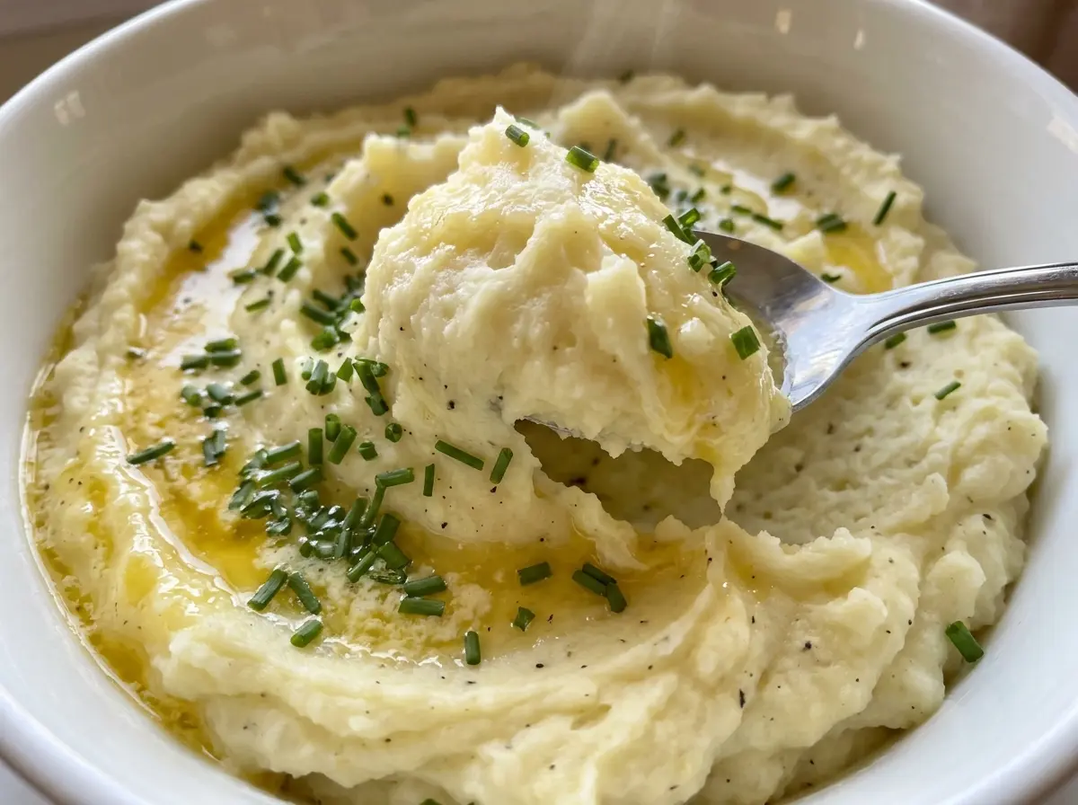 Make Ahead Mashed Potatoes creamy golden bake