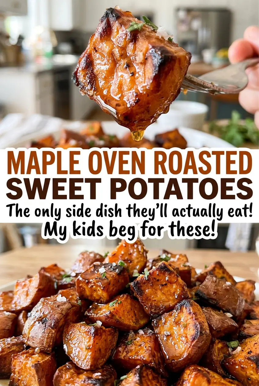 Maple Oven Roasted Sweet Potatoes tender maple glazed