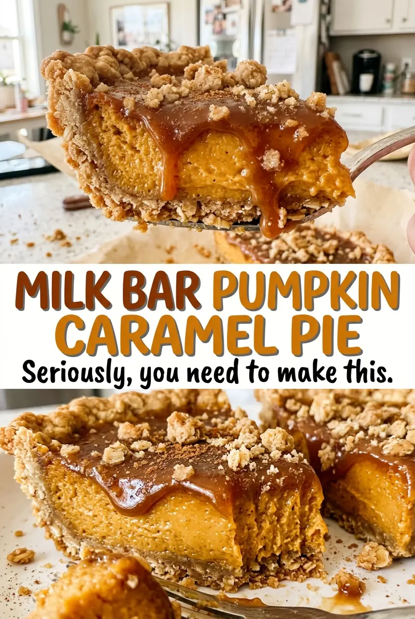 Milk Bar Pumpkin Caramel Pie with golden graham crust