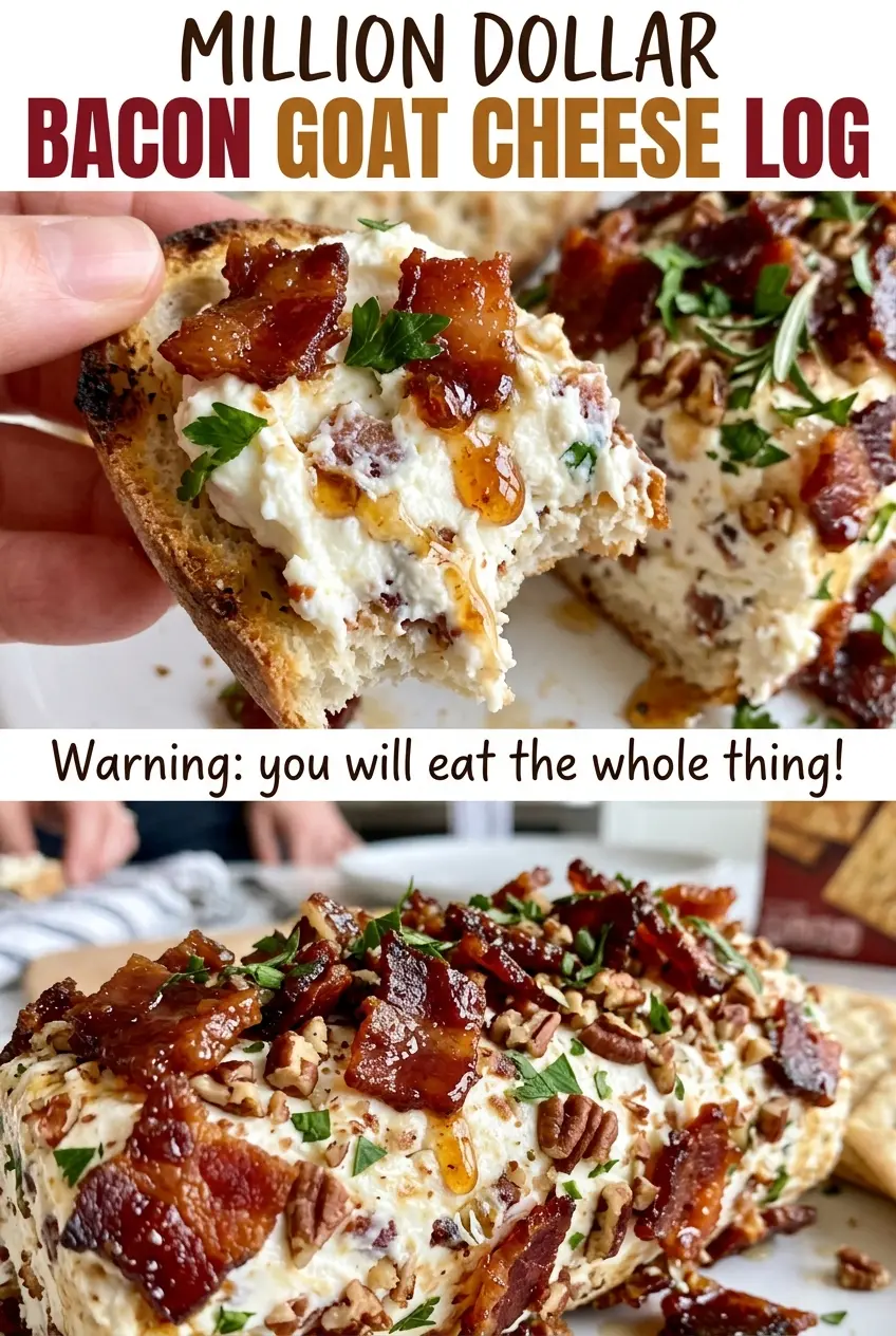 Million Dollar Bacon Goat Cheese Log, creamy and savory