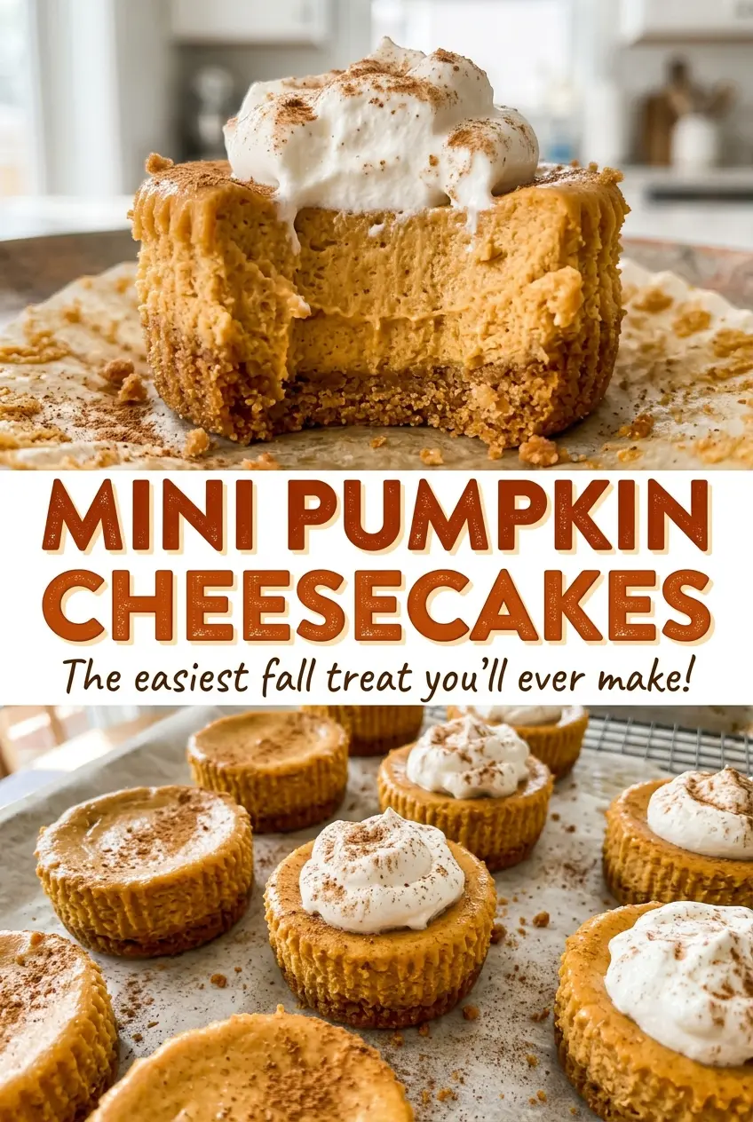 Mini Pumpkin Cheesecakes graham crust detail