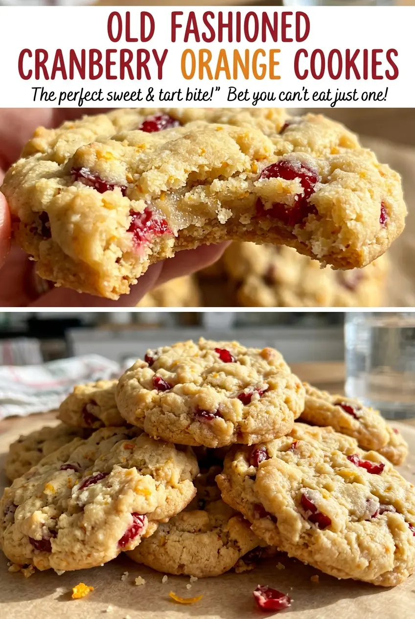 Old Fashioned Cranberry Orange Cookies, soft centers and citrus aroma