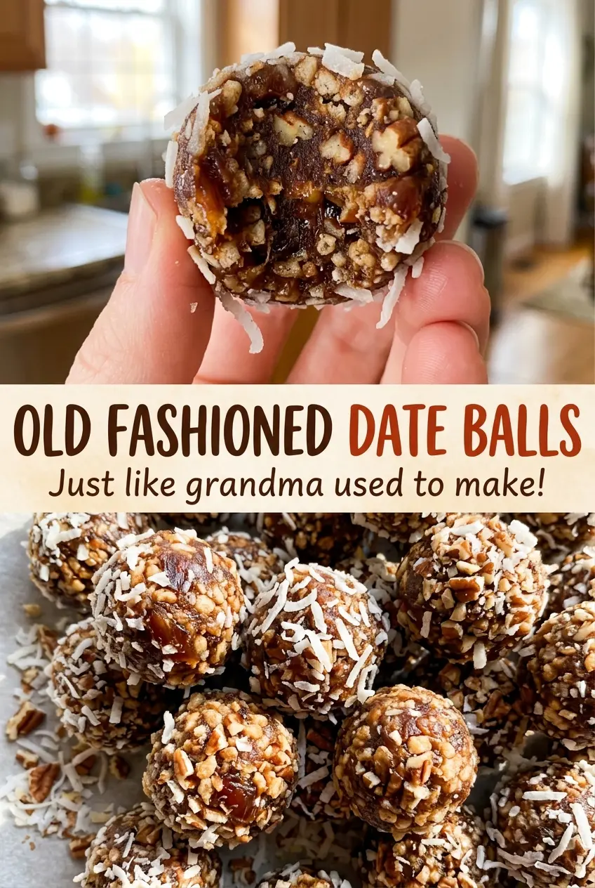 Old Fashioned Date Balls chewy pecan coconut