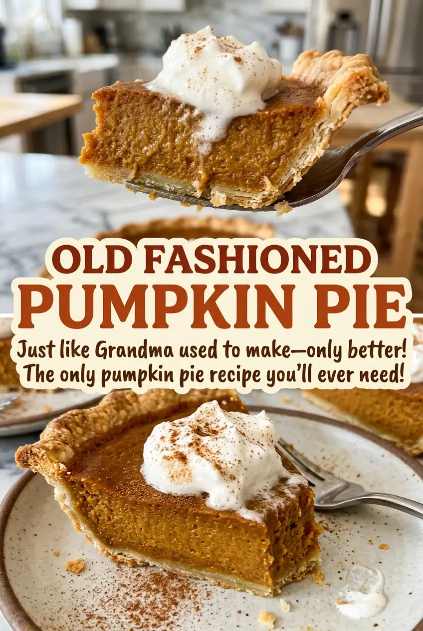 Old Fashioned Pumpkin Pie with golden crimped crust