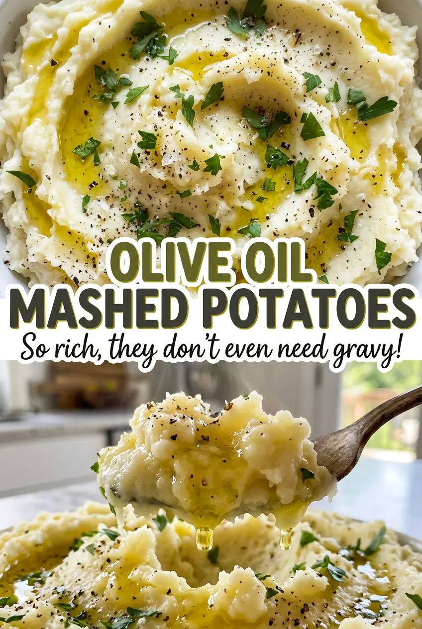 Olive Oil Mashed Potatoes silky peppered