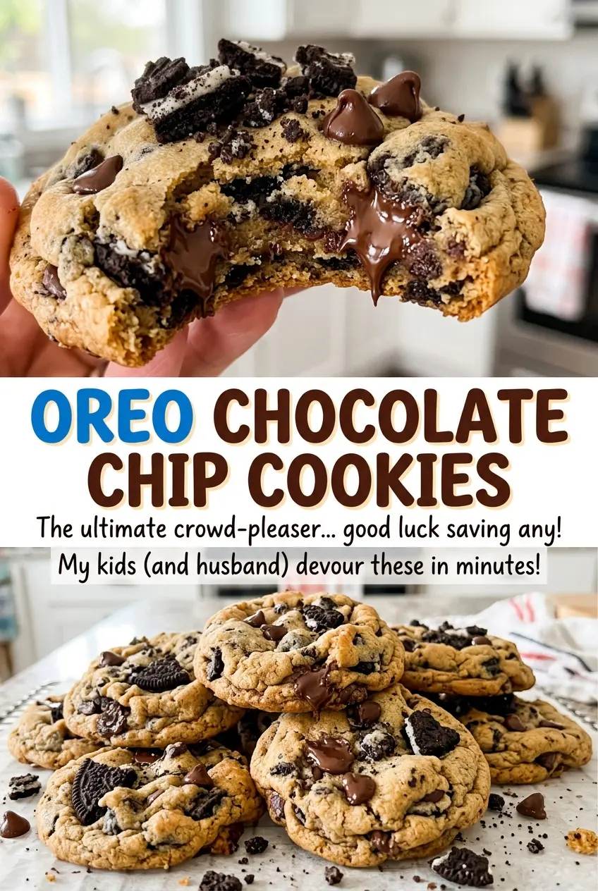 Oreo Chocolate Chip Cookies, soft and chocolatey