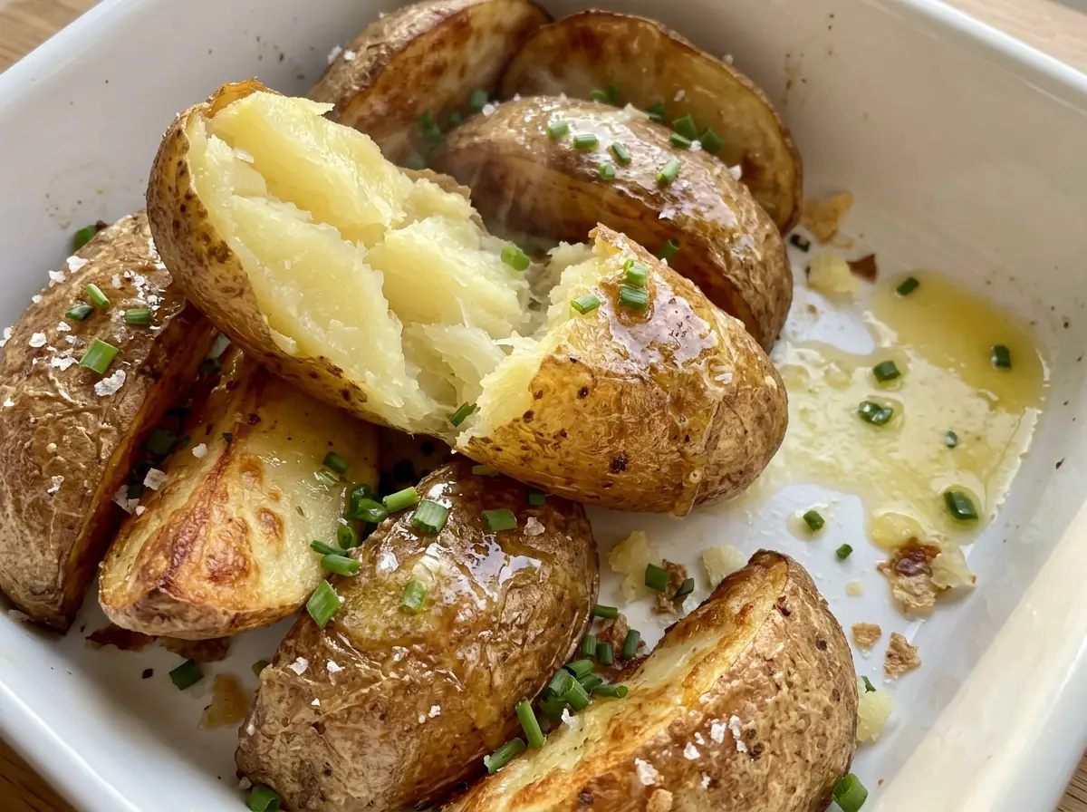 Oven Baked Potatoes with crisp salted skins
